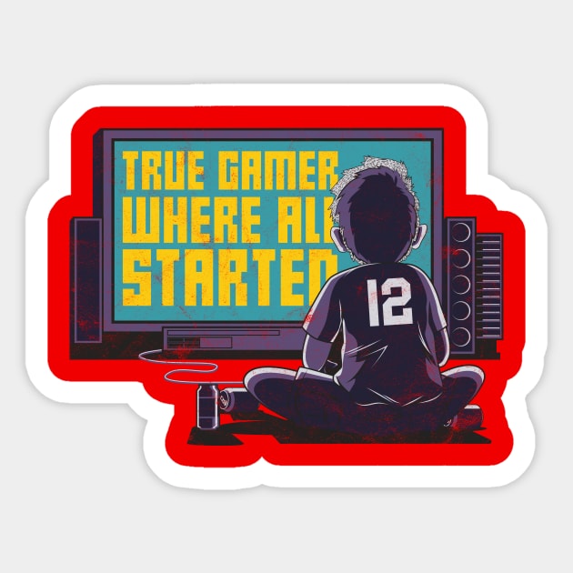 True Pro Gamer Retro Sticker by avshirtnation